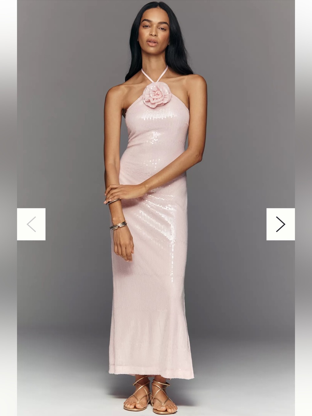 Endless Rose Shimmer Halter Maxi Dress